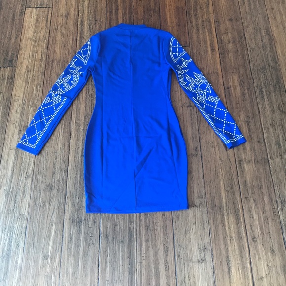 Royal Blue Studded Dress - Picture 4 of 4